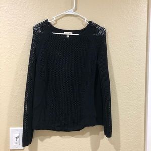 Silence + Noise black fisherman knit sweater
